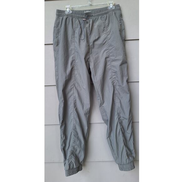 WILO the label Anthropology Women's Parachute Pants Jogger Gray Sz L Athleisure - Picture 1 of 9